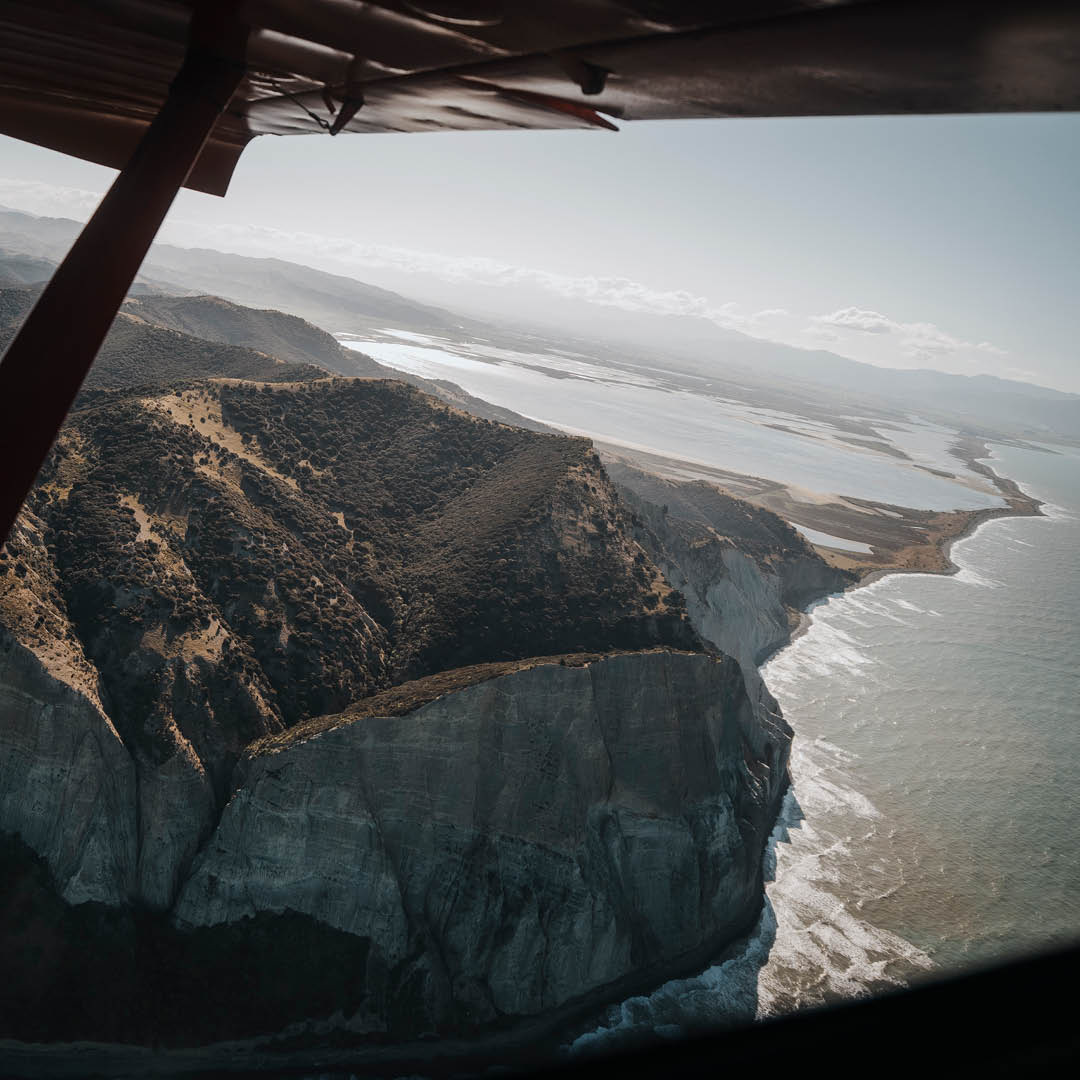 Aerial view of Marlborough from airplane